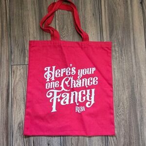 Reba McEntire Fancy Tote Bag Red Canvas Reusable Shopping Bag